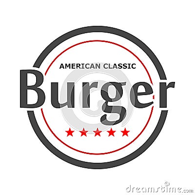 American Classic Burger stamp, always fresh Stock Photo