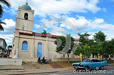 American classic car in Vinales, Cuba Editorial Stock Photo