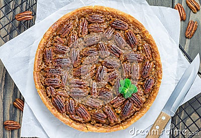 American classic homemade pecan pie Stock Photo