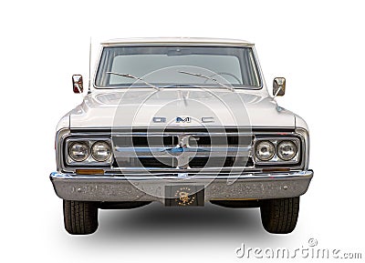 American classic pickup truck 60-s GMS 1500 V-eight. White background Editorial Stock Photo