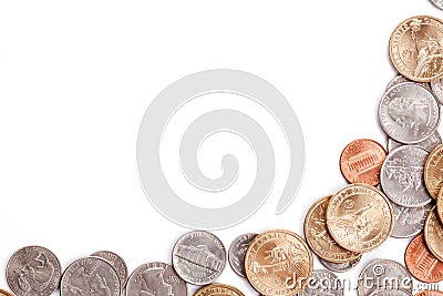 American coins background Stock Photo