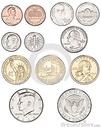 American Coins Money Stock Photo