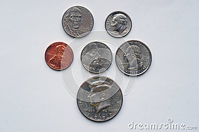 American coins with portraits Stock Photo