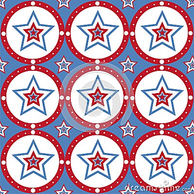 American colored stars pattern Vector Illustration