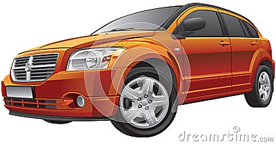 American compact car Vector Illustration