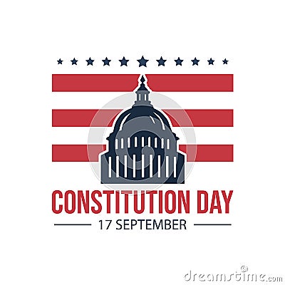 American constitution day badge vector logo icon isolated on white background Vector Illustration