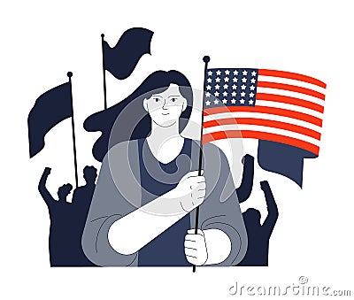 American constitution day. National USA holiday on September 17th. Cartoon Illustration