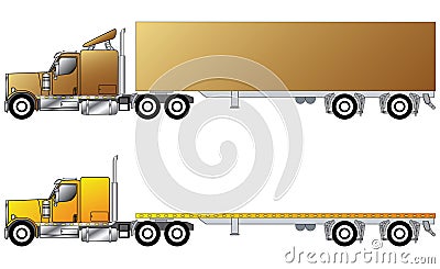 American conventional truck Vector Illustration