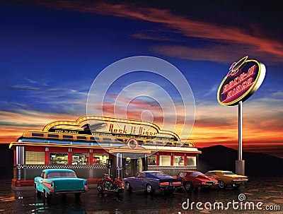 American Diner Stock Photo