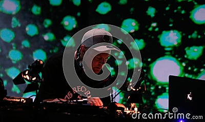 DJ Shadow performing live at Sonar festival in barcelona Editorial Stock Photo
