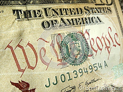 American Dollar with We The People Inscription Hig Stock Photo