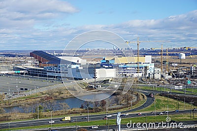 The American Dream Meadowlands retail and entertainment complex under construction in New Jersey Editorial Stock Photo