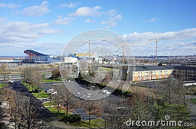 The American Dream Meadowlands retail and entertainment complex under construction in New Jersey Editorial Stock Photo