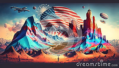 American Dreams Collage Stock Photo