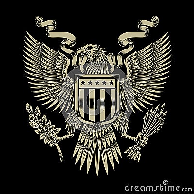 American Eagle Emblem Vector Illustration