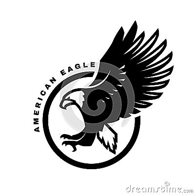 American eagle. Flying bird logo, emblem. Vector illustration. Vector Illustration