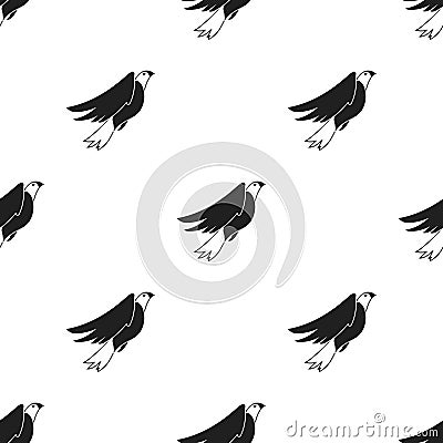 American eagle icon in black style isolated on white background. Patriot day pattern Vector Illustration