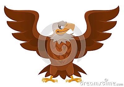 American Eagle with open spread wings. Vector Illustration