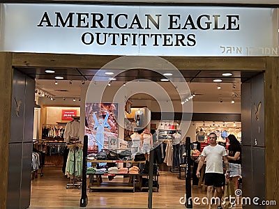 American Eagle Outfitters store at Azrieli Mall in Tel Aviv, Israel Editorial Stock Photo