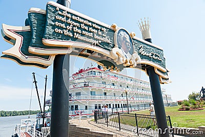 American Eagle paddlewheel riverboat American Eagle docked at Hannibal Missouri USA Editorial Stock Photo