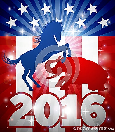 2016 American Election Concept Vector Illustration