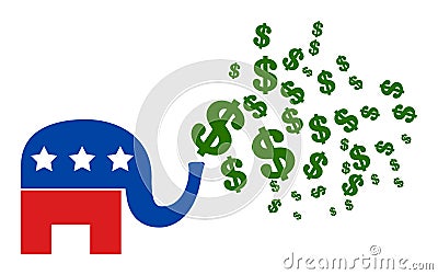 Raster American Elephant Stimulus Dollars Flat Icon Symbol Editorial Stock Photo