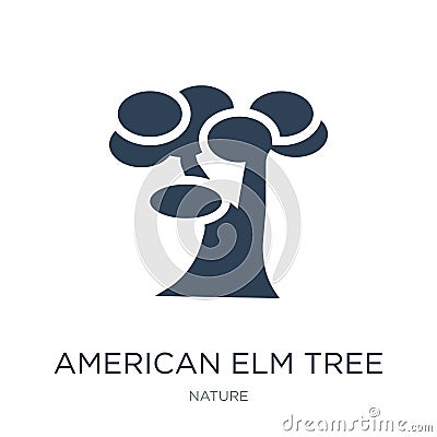 american elm tree icon in trendy design style. american elm tree icon isolated on white background. american elm tree vector icon Vector Illustration