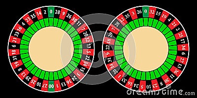 American and european roulette wheel Vector Illustration