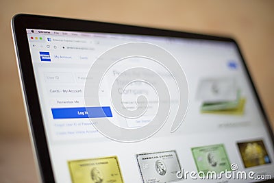 American Express Company web site Editorial Stock Photo