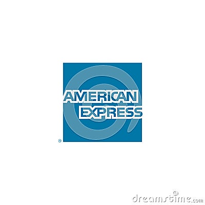 American Express logo editorial illustrative on white background Editorial Stock Photo