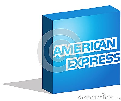American Express logotype in 3d form on ground Vector Illustration