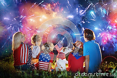 American family on Independence Day. 4th of July Stock Photo