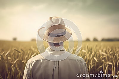 American farmer wheat. Generate Ai Stock Photo