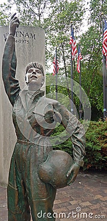 American Female Soldier Statue during Vietnam Editorial Stock Photo