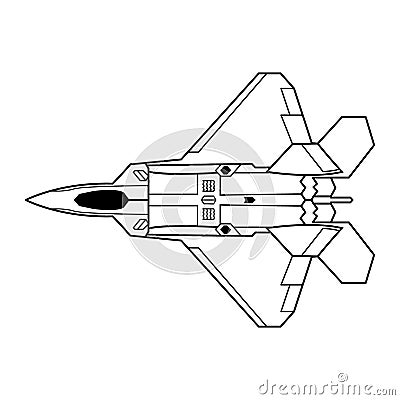 American fighter F-22 Raptor vector illustration. Vector Illustration