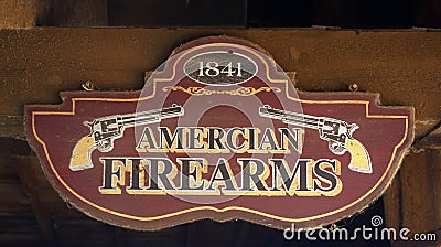 American Firearms sign Editorial Stock Photo