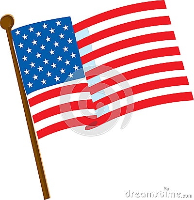 American Flag 2 Vector Illustration