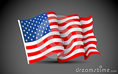 American Flag Vector Illustration