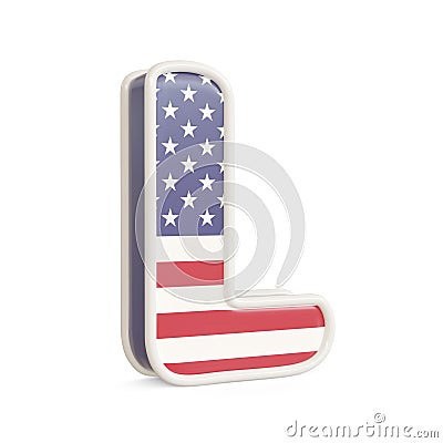 American flag alphabet isolated on a white background Stock Photo