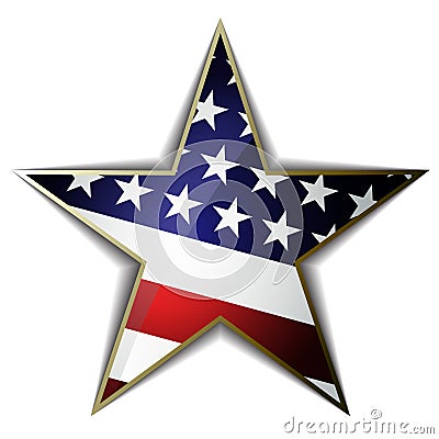 The American flag as star shaped symbol. Vector, EPS10 Vector Illustration