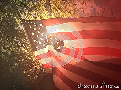 American Flag Background Stock Photo