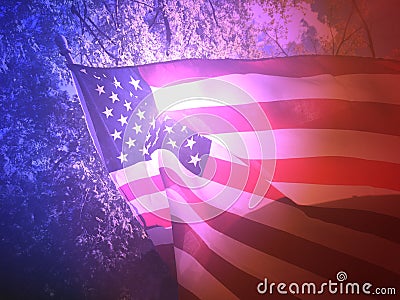 American Flag Background Stock Photo