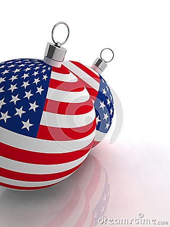 American flag baubles Stock Photo