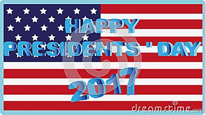 American flag. Congratulations 2017. Vector Illustration