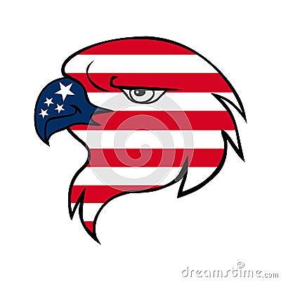 American flag eagle face Vector Illustration