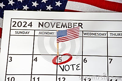 American Flag On Election Day 2024 Stock Photo