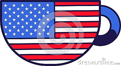 American Flag Festive Coffee Cup Stock Photo