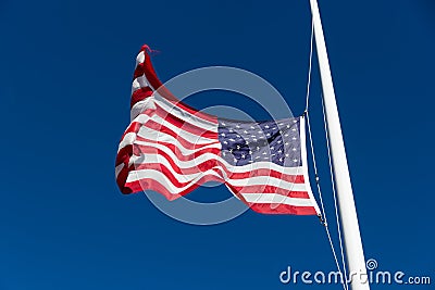 American flag flapping in the wind Stock Photo