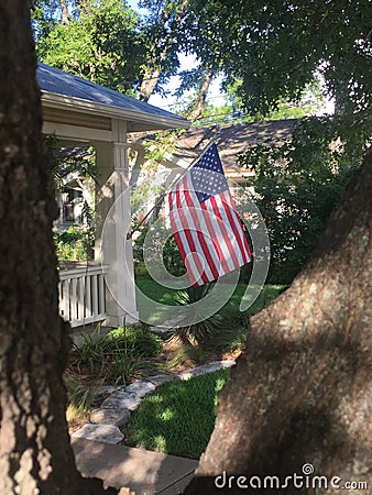 American flag fredricksburg Texas Stock Photo