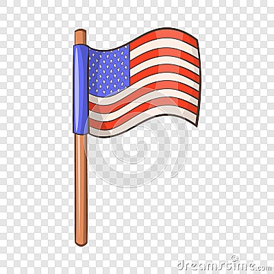 American flag icon, cartoon style Vector Illustration